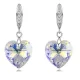 Srdcový príveskový náušnice, Crystal AB, dekorované Swarovski kryštálmi