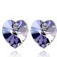 Srdiečkové náušnice, tanzanit, zdobené kryštálmi Swarovski