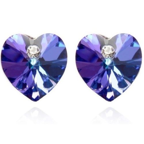 Srdiečkové náušnice, Crystal HEL, zdobené kryštálmi Swarovski