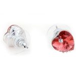 Srdiečkové náušnice, Padparadscha, zdobené kryštálmi Swarovski