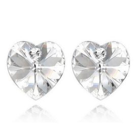   Srdiečkové náušnice, Crystal, zdobené kryštálmi Swarovski