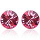 Okrúhle náušnice, ružové, zdobené kryštálmi Swarovski