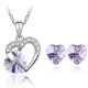 Súprava šperkov srdiečka, Viola, zdobená kryštálmi Swarovski