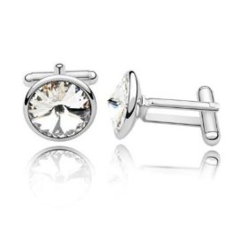   Manžetové gombíky, okrúhle, s krištáľom Swarovski, krištáľ