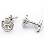 Manžetové gombíky, okrúhle, s krištáľom Swarovski, krištáľ