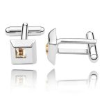 Manžetový gombík, štvorcový, s kryštálom Swarovski, GSHA