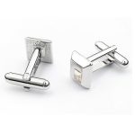 Manžetový gombík, štvorcový, s kryštálom Swarovski, GSHA