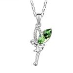 Náhrdelník s rozprávkovým príveskom, Peridot, zdobený kryštálmi Swarovski