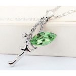 Náhrdelník s rozprávkovým príveskom, Peridot, zdobený kryštálmi Swarovski