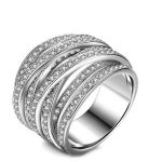 Prsteň striebornej farby so zirkónovými kameňmi, 7