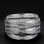 Prsteň striebornej farby so zirkónovými kameňmi, 7