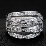 Prsteň striebornej farby so zirkónovými kameňmi, 6