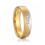 Női karikagyűrű nemesacélból, aranybevonattal, 8-as méret