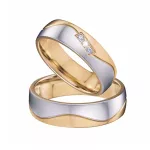 Férfi karikagyűrű nemesacélból, aranybevonattal, 8-as méret