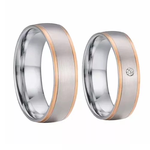 Férfi karikagyűrű rózsaarany bevonattal, 11-es méret