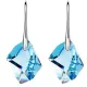 Rombusové náušnice, Aquamarine, zdobené Swarovski krištáľom