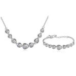 Súprava šperkov v tvare srdca, Crystal, zdobená kryštálmi Swarovski