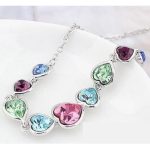 Súprava šperkov v tvare srdca, Multicolor, zdobená kryštálmi Swarovski