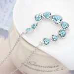 Súprava šperkov v tvare srdca, Aquamarine, zdobená kryštálmi Swarovski