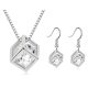 Súprava náušníc a náhrdelníka v tvare kocky, biela