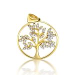 Prívesok strom života zo 14 kt zlata s kryštálmi