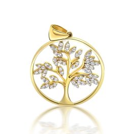 Prívesok strom života zo 14 kt zlata s kryštálmi