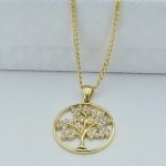 Prívesok strom života zo 14 kt zlata s kryštálmi