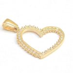 Prívesok v tvare srdca zo 14 kt zlata s kryštálmi