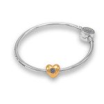 Zlatý prívesok 14k, srdce, s krištáľom v strede