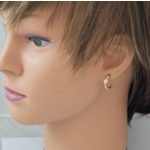 Kruhové náušnice zo 14 kt zlata s krištáľovou vložkou