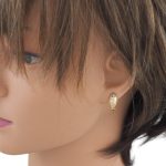 Náušnice zo 14k zlata, list, gravírovaný vzor