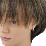 Náušnice zo 14k zlata, obdĺžnikové, s kryštálmi