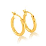 Kruhové náušnice zo 14k zlata, duté 19 mm