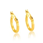 14k zlaté kruhové náušnice, 13 mm
