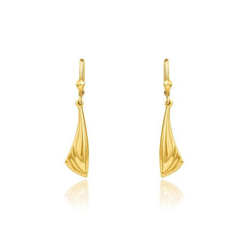 Náušnice zo 14k zlata, visiaci trapéz