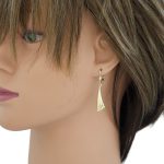 Náušnice zo 14k zlata, visiaci trapéz