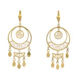 Visiace náušnice zo 14k zlata s motívom lapača snov