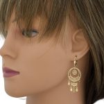 Visiace náušnice zo 14k zlata s motívom lapača snov