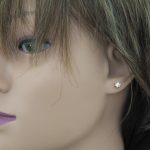 Napichovacie náušnice zo 14k zlata s krištáľom, ružové zlato