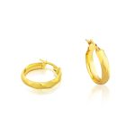 Kruhové náušnice zo 14 kt zlata, točené