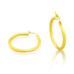 Kruhové náušnice zo 14 kt zlata s točeným vzorom, 30 mm