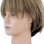 Kruhové náušnice zo 14 kt zlata s točeným vzorom, 30 mm