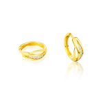 Kruhové náušnice zo 14 kt zlata s kryštálmi