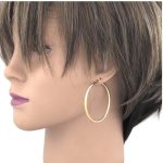 Náušnice zo 14k zlata, veľká obrúčka, 48 mm