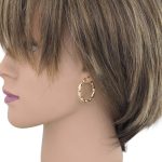 Náušnice zo 14k zlata, obruč, točené, trikolóra, 26 mm