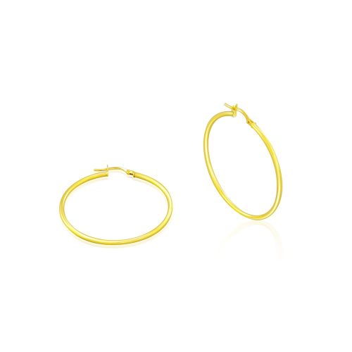 Náušnice zo 14k zlata, obrúčka, 40 mm