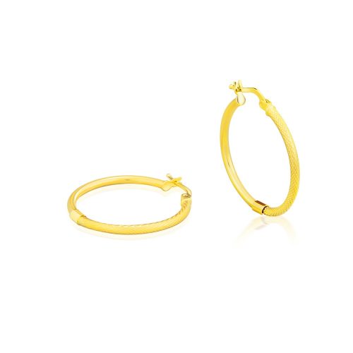 Kruhové náušnice zo 14k zlata, 31 mm