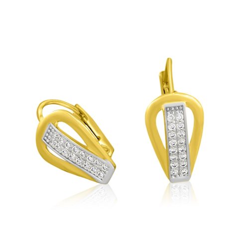 Náušnice zo 14k zlata zdobené kryštálmi v strede