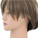 Náušnice zo 14k zlata, ohnutý obdĺžnik, dve farby