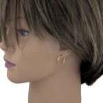 Náušnice zo 14k zlata, ohnutý obdĺžnik, dve farby